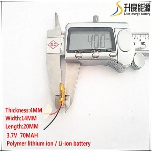 10pcs [SD] 3.7V,70mAH,[401420] Polymer lithium ion / Li-ion battery for TOY,POWER BANK,GPS,mp3,mp4,cell phone,speaker