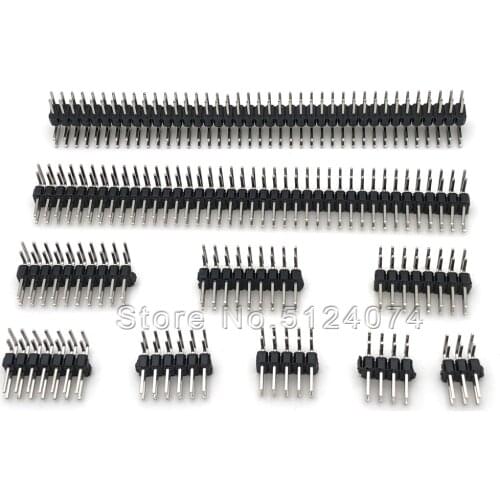 5pcs/lot 2.54 2*40p double row curved needle 90 ° curved pin double row needle connector spacing 2.54mm