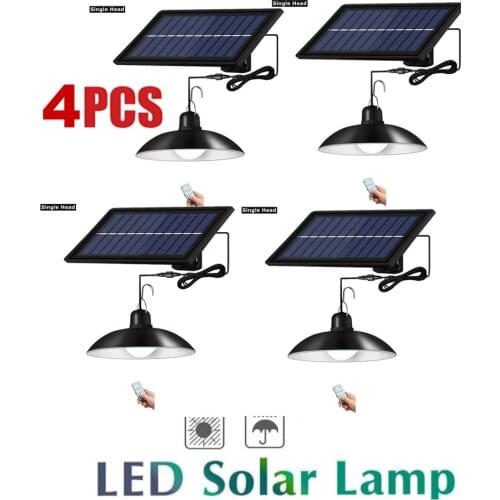 4pcs Retro Lampshade Solar Pendant Chandelier solar Light Outdoors Garden Light Waterproof Wall Lamp Spotlights Emergency Street