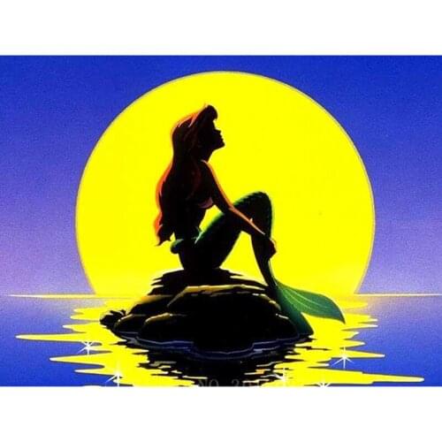 Diamond Mosaic Diy Diamond Embroidery Mermaid On The Sea Reef Full Diamond Painting Cross Stitch Rhinestone Home Decoration Kits