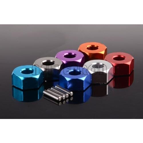 NEW ENRON 4Pcs Aluminum 12mm Wheel Hex Adapter & PIN 5MM Thickness For Rc Model Car 1/10 Tamiya CC01 CC-01 Upgrade Parts