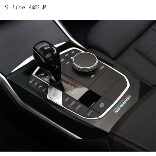 Car Styling multimedia Gear Shift Knob Cover Frame Decal For M performance Interior Sticker For BMW 3 Series G20 G28 Accessories