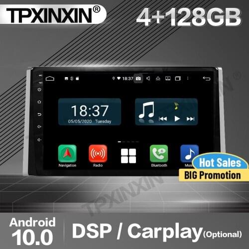 4+128G Carplay Car Radio 2 Din Stereo Receiver Android For Toyota RAV4 2019 2020 GPS Navigation Player Audio Recorder Head Unit
