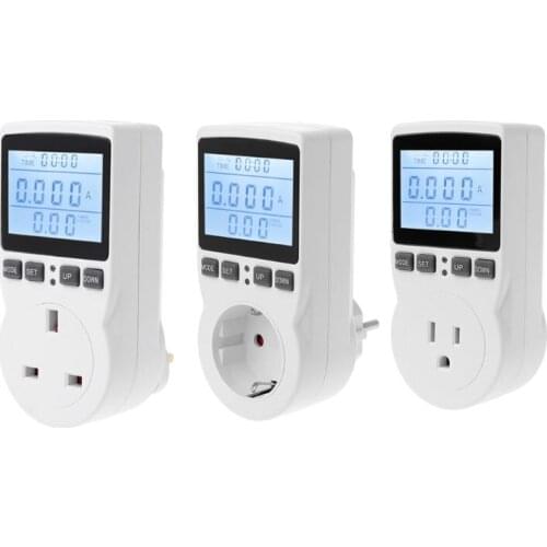 Digital Power Meter Socket EU/US/UK Plug Energy Meter Current Voltage Watt Electricity Cost Measuring Monitor Power Wholesalse