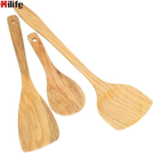 Wood Shovel Kitchen Cooking Tool Kitchen Tool Rice Spoon Cookware for Non-stick Pan Wooden Turner Wooden Spatula
