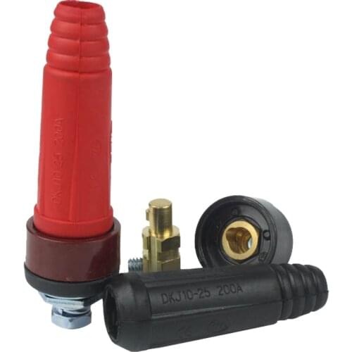 DKJ10-25 Cable Plug Welding Male Connector Welding Machine Cable Welding Quick Connector Black/Red Connector Welding Machine-L