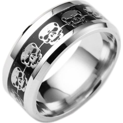 Halloween Punk Style Mens Fashion Retro Gothic Skull Ring Jewelry