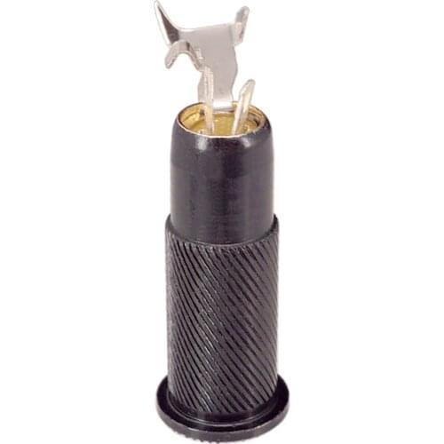 Brass Knurled Cylinder Bass Guitar Jack Output Input Plug Socket Black Durable New