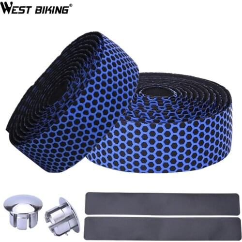 WEST BIKING 1 Pair Handlebar Tape MTB Road Bicycle Handlebar Wrap With 2 Bar Plug Anti-slip Belt Straps Cycling Accessories