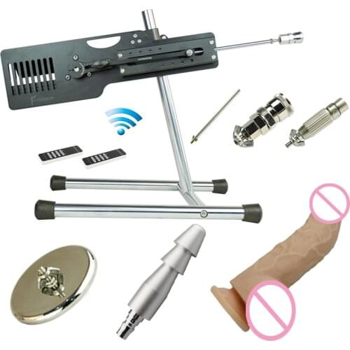 120W Powerful, Super Quiet, Automatic Vibration Remote Control Sex Machine Love Machine with Dildo for Women and Men sex toys