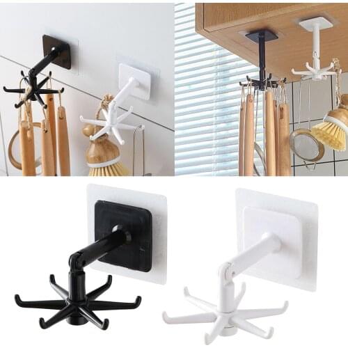 ABS Wall Mount Utensils Hanging Rack Kitchen Cookware Storage Organizer Holder