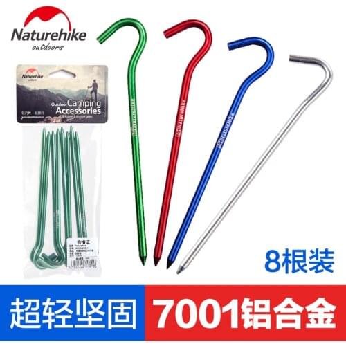 Naturehike 8pcs Tent Pegs Aluminum alloy Tent Stake Outdoor Tent Nail Peg Tent Accessories Equipment