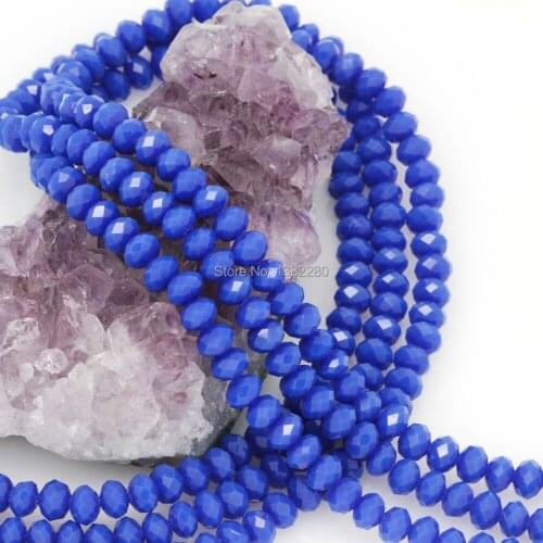 ! Wholesale 100pcs 6mm Blue Crystal Glass Faceted Rondelle Loose Beads Strand 2pieces / lot fashion jewelry JT6010