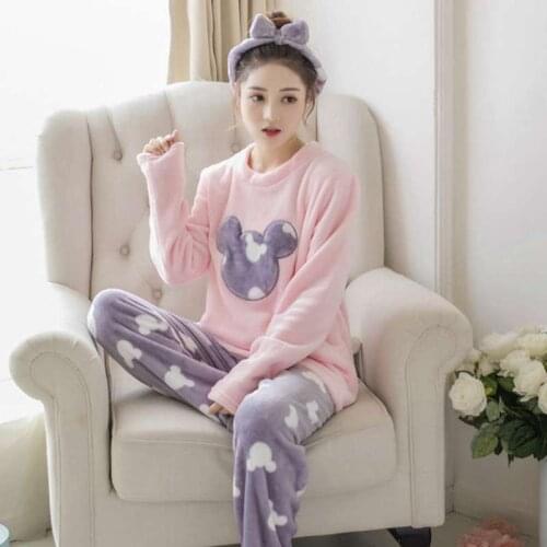Adults Pajamas Winter Autumn Women Flannel Sleepwear Pijama Cartoon Animal Pajamas Set Kids Pyjamas Sleepwear Pajama Set Women
