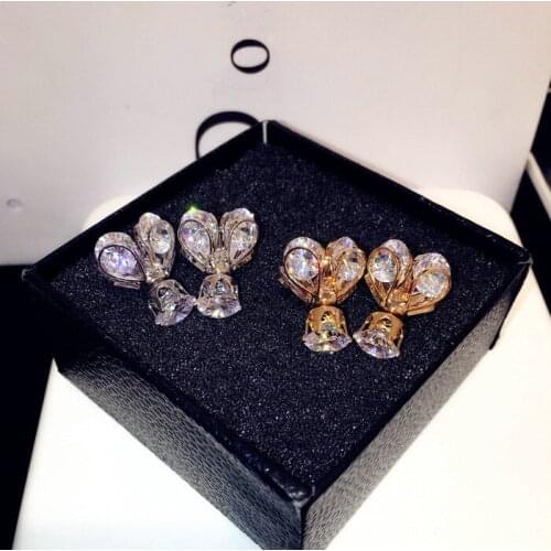 Luxury Shiny AAA Zircon Ladies Detachable 925 Sterling Silver Earrings Cute Firefly Earrings Jewelry Ladies Earrings