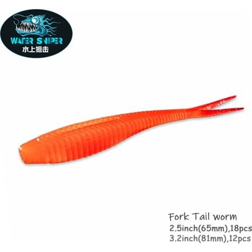 WATER SNIPER 2.5in 3.2in Fork Tail Soft Lure Jig Hook Swim Baits Wobblers Artificial Silicone Baits For Pike Fishing