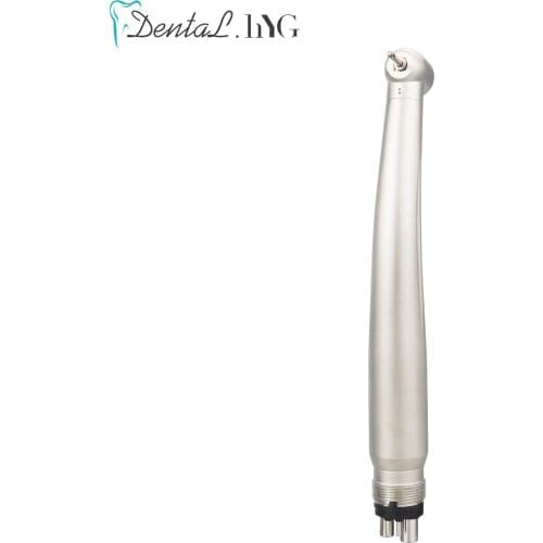 Dental High Speed Handpiece Push Button Standard Head 2/4Holes Air Turbine Single Water Spring Gold Color Without LED Light