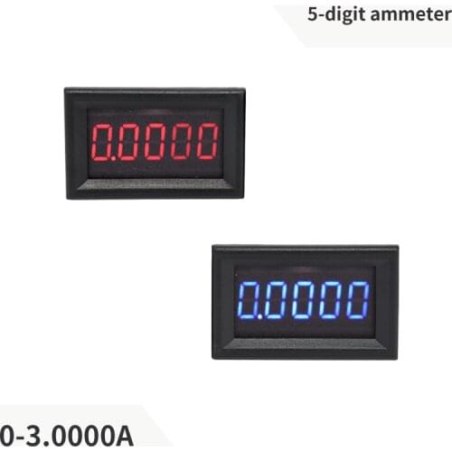 LED Display Meter Digital Ammeters Panel 5 Digit Current Amp Gauge Tester High precision 0-3A Resolution 0.1MA