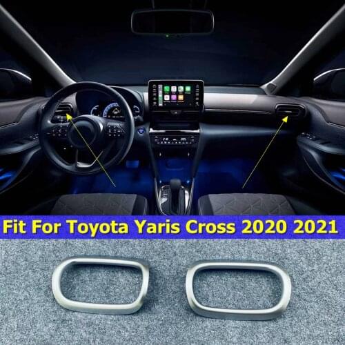 Air Conditioning AC Vents Frame Cover Trim Dashboard Air Outlet Cover Trim Fit For Toyota Yaris Cross 2020 2021 Matte