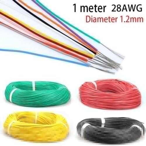 1 Meter Diameter 1.2mm 28AWG Silicone Wire Flexible Gauge Stranded Tinned Copper Electrical Cables for RC Drone Camera VTX Part