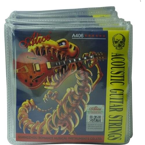 10Sets Alice Acoustic Guitar Strings Steel Core Coated Copper Alloy Wound 6 Strings Set A406L