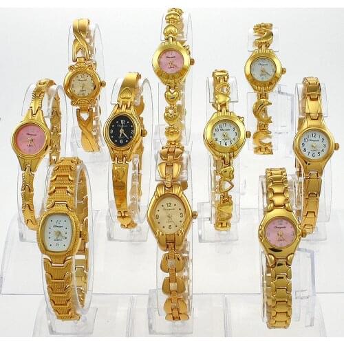 10pcs/Lot , Wholesale Price Mixed Bulk Cute Lovely Gold Lady Women Watches Quartz Wristwatch Gifts Hot Sale JB4T