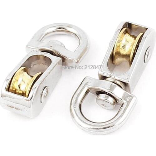 12mm Diameter Stainless Steel Single Sheave Fixed Eye Rope Pulleys 2PCS