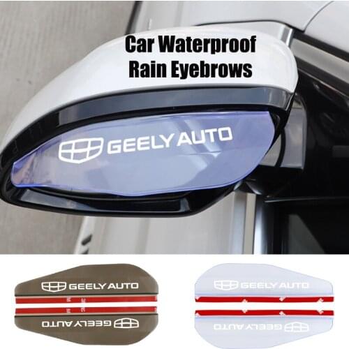 2Pcs Car Waterproof Rain Cover Eyebrow Rear View Mirror Rain Shield Protector For Geely Atlas SUV Boyue Borui Coolray Emgrand X7