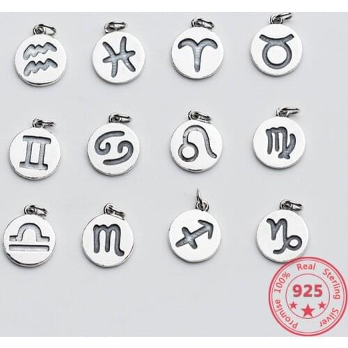 2019 Exquisite Twelve Constellations 925 Sterling Silver Fashion Single Pendant Fit Ladies Necklace Girlfriends Gift