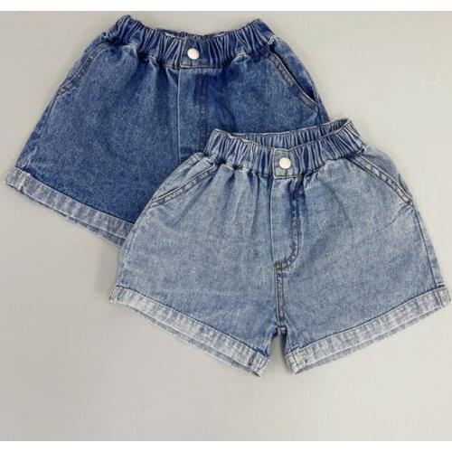 2021 New Arrival Girls Boys Denim Shorts Summer Fashion Cotton Kids Shorts 1-7 Years CO673