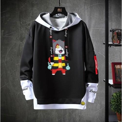 Anime GeGeGe no Kitaro Hooded Teenagers cosplay cartoon Costume coat Unisex Casual Fake Two-Piece Hoodies Sweatshirt jacket