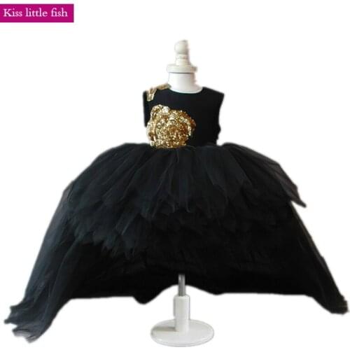 Free shipping Black pageant dresses for girls Girls dresses for party and wedding