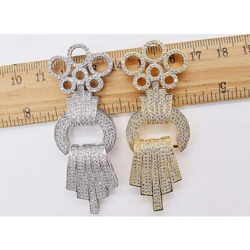 More strings white/ yellow zircon Jewelry Clasp wholesale clasps/hooks FPPJ FOR DIY