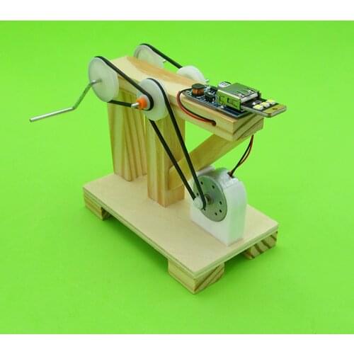 Childrens DIY Hand-cranked Generator Science Experimental Materials Manual Assembly Model Antistress Toys Spinner Tamiya