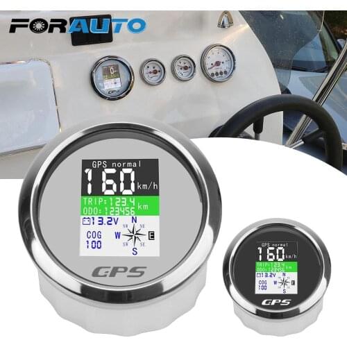 For Motor Yacht Boat Car Outboard Engine 85mm Waterproof Digital GPS Speedometer Odometer Gauge Adjustable Trip +GPS Antenna