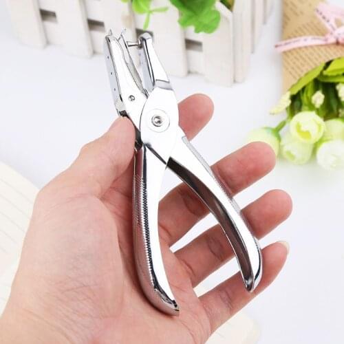 School Office Metal Single Hole Puncher Hand Paper Punch Scrapbooking Punches 6 Pages 3mm Hole Puncher