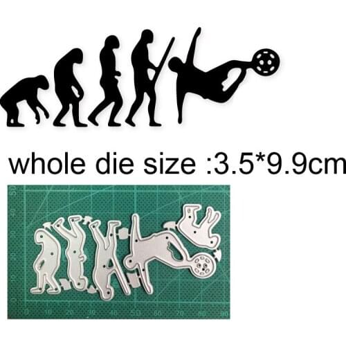 Evolution Man Plays Football Metal Cutting Dies for DIY Scrapbooking Paper and Card Making Decorative Embossing Dies Craft dies