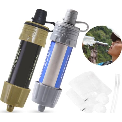 Outdoor Survival Water Filter Straw Water Filtration System Water Purifier for Emergency Hiking Camping Travel Backpacking