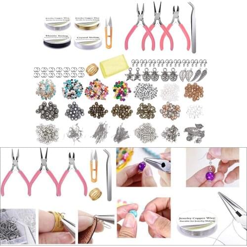 Jewelry Making Supplies Kit Jewelry Making Tools Kit Includes Beads for Bracelet and Pearl Beads Spacer Beads Jewelry Making
