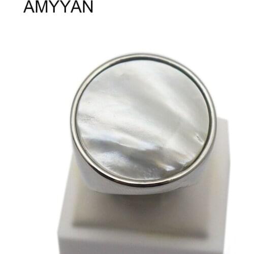 Latest Fashion Bijoux Knuckle Midi 316L Stainless Steel Finger Ring Graceful Big Shell Button Ring Wedding Party Ring For Women