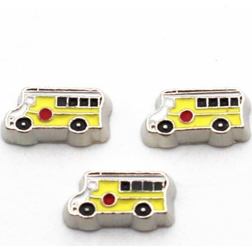 New Arrival 10pcs/lot regular bus floating charms Alloy charms living glass memory lockets diy jewelry