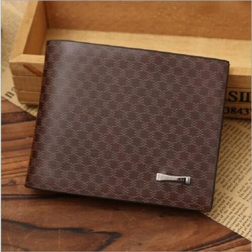 New Men Short Wallets Brown Mens Brand Leather Card holder Coins With Wallet Purses Pockets