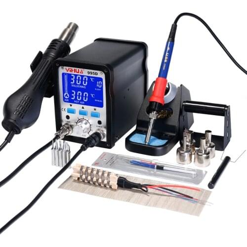 YIHUA 995D New Upgrade Soldering Station 720W 2 in 1 SMD Hot Air Desoldering 60W Soldering Iron Welding Tools BGA Rework Station