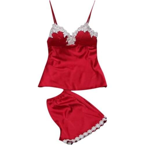 New Pajamas Simulation Silk Nightgown Plus Size Home Sling Pajamas Set For Women