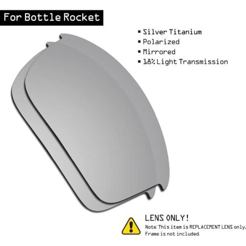 SmartVLT Polarized Sunglasses Replacement Lenses for Oakley Bottle Rocket - Silver Titanium