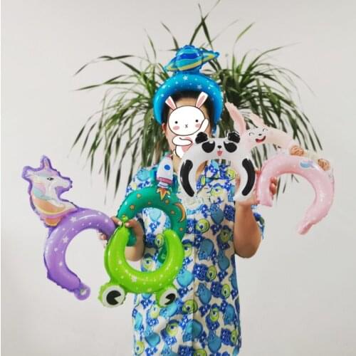 50Pcs Frog Rabbit Headband Balloons Cute Animal Tiara Cartoon Figure Globos Wedding Decoration Birthday Party Ballon Baby Shower