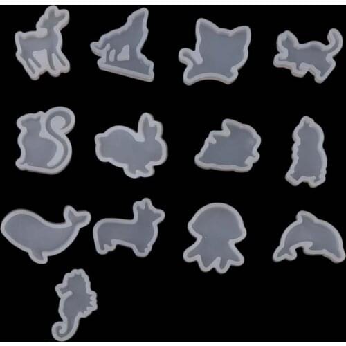 Cat Wolf Rabbit DeerTransparent Silicone Manual Anmial Silicone Pyramid Energy Tower DIY Mould Jewelry Resin Molds For Jewelry