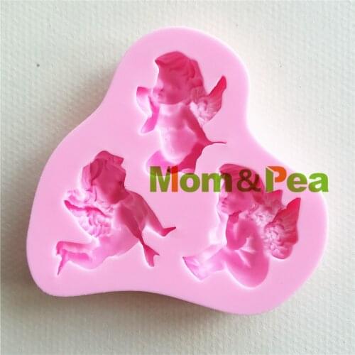 Mom&Pea MP133 Free Shipping Angels Silicone Mold Cake Decoration Fondant Cake 3D Mold Soap Mold Food Grade