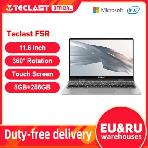 Teclast F5R Laptop 11.6'' IPS 1920*1080 Windows 10 OS Quad Core 8GB RAM 256GB SSD 360° Rotation Type-C Quick Charge Notebook