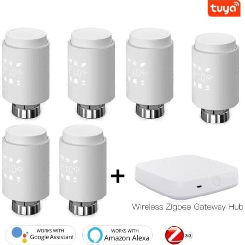 Tuya ZigBee3.0 Smart Radiator Actuator Programmable Thermostatic Radiator Valve Temperature Controller Voice Control Via Alexa